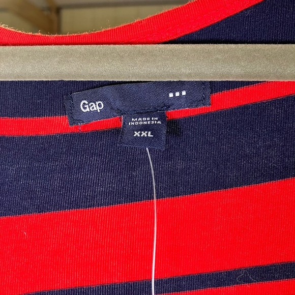 Gap Maxi Dress XXL Womens Striped Sleeveless Casual Red Blue Knit‎ New - Picture 2 of 13